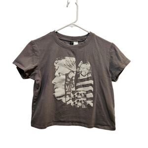 H&M Divided Kurt Cobain Nirvana Graphic Tee Gray Grunge Y2K Band Shirt Small